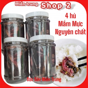 4 HỦ MẮM MỰC NGUÊN CHẤT BÌNH ĐỊNH ( 500G /1 HỦ )