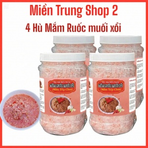4 HỦ MẮM RUỐC MUỐI XỔI NGUYÊN CHẤT BÌNH ĐỊNH ( 500G /1 HỦ )